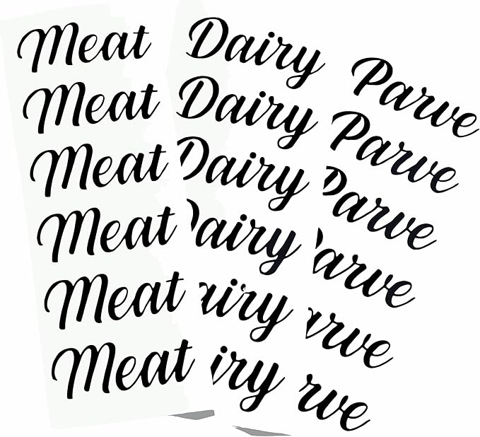 Kosher Meat Dairy & Parve Label Pack, 18 Labels Total