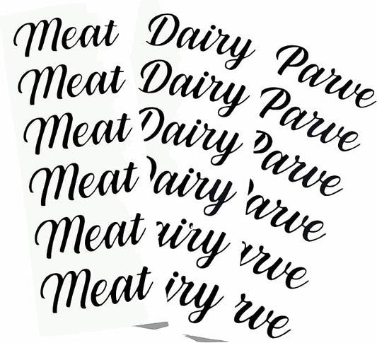Kosher Meat Dairy & Parve Label Pack, 18 Labels Total