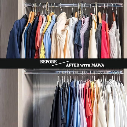 Mawa by Reston Lloyd Silhouette Ultra-Thin Series, Non-Slip Space Saving Shirt Hanger, Style 42/FT, Gold
