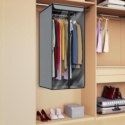 Univivi Garment Bags for Hanging Clothes, Large Clothes Storage Bags Closet Organizer with Clear Window, Premium Hanging Garment Storage Bag for Suits, Coats, Dresses, 40"(Grey)