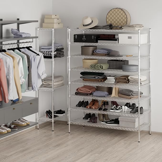 24" Deep x 54" Wide x 74" Height Wire Shelving Kit | 8-Tier | NSF Commercial Storage Rack Unit