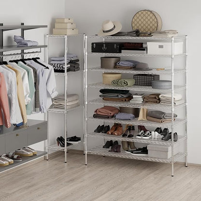 24" Deep x 54" Wide x 74" Height Wire Shelving Kit | 8-Tier | NSF Commercial Storage Rack Unit