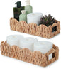 YANGQIHOME Toilet Paper Basket, Water Hyacinth Toilet Tank Basket for Storage, Scalloped Baskets for Bathroom Decor, Bedroom Nursery Room Kitchen, 2 Pack
