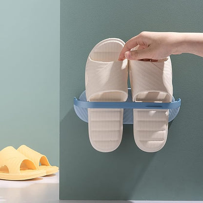 Khakho Hanging Shoe Organizers,3Pcs Slipper Shelf, No Punch Wall Shelf (Plastic)