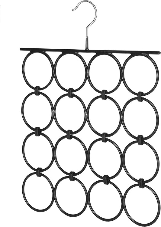 Whitmor Folding Scarf/Accessory Hanger, Black & Chrome, 0. 47 x 12. 25 x 15. 88 inch