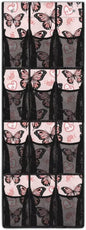 Pink Door Hanging Shoe Organizer 12 Pockets Over The Door Closet Organizer Space Saving Butterfly Wall Hanging Storage for Office