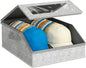 Hat Storage Box Organizer, 1-Pack, Stackable with Clear Windows, Holds 24 Baseball Caps, Grey