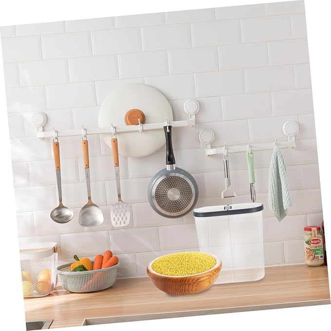 Airtight Rice Storage Container with Divided Compartments Sealed Food Storage Bin for Kitchen Organization PP Material for Grains Cereal Beans and Flour