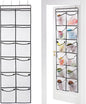 GOMAJI 12 Large Breathable Mesh Pockets, Over The Door Shoe Organizer, Boots Hanging Storage Shoe Rack for Closet, Accessories - - White