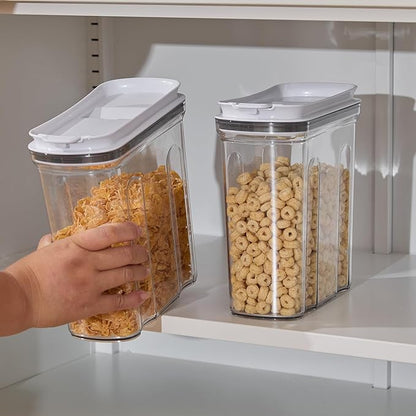 Cereal Containers Storage Set, Airtight Food Storage Container with Lid 2.5L,2PCS BPA-FREE Plastic Pantry Organization Canisters for Rice Cereal Flour Sugar Dry Food in Kitchen…