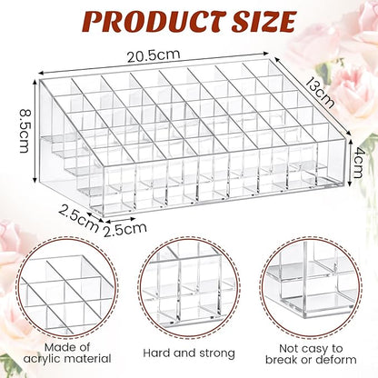 Macarrie 4 Pieces Lipstick Holder Organizer Acrylic Lipstick Makeup Organizer Case Display Stand Storage Box for Lipsticks Lipgloss Brushes Cosmetics (40 Slot)