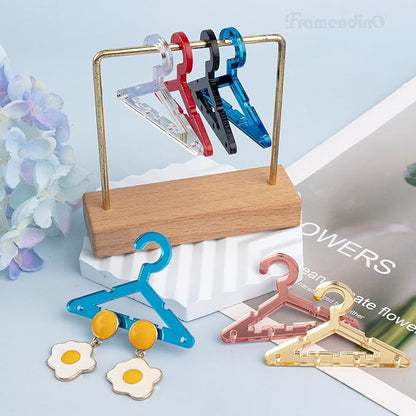 Framendino, 42 Pack Clothes Hanger Earring Holder Mini Rack Jewelry Display Dangle Hanging Organizer for Retail Show