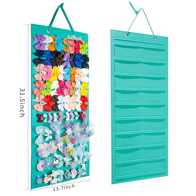 Large Claw Clip Organizer 10 Layer Hair Accessories Display Holder - Hair Claw Clips Display Stand Holder for Wall, Door, Closet (Mint Green-A)
