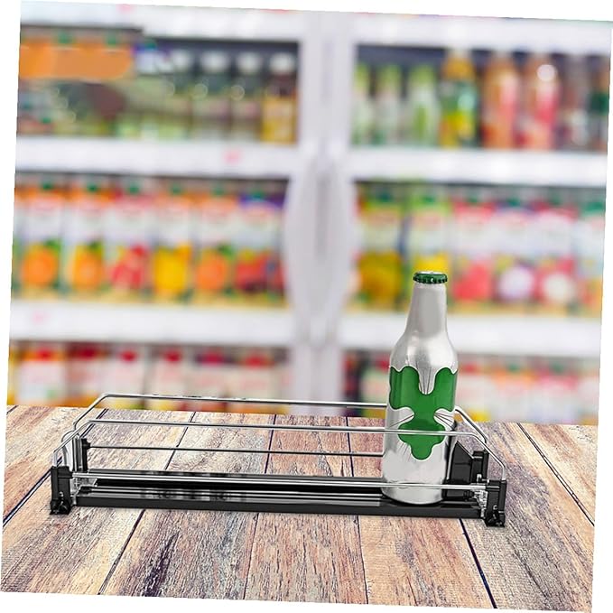 2pcs Automatic Pusher Can Dispenser for Refrigerator Stable Material Soda and Beer Organizer Easy-install Fridge Drinks Organizer for Neat Beverage Storage