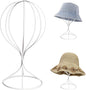CHADWICK White Iron Ball Hat Rack, Tall Display Stand for Fedora, Baseball Cap, Wig Storage, 6.7" x 15.7", Single Unit