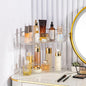 Corner Bathroom Counter Organizer, Vanity Trays for Bathroom, Skincare Makeup Organizer Shelf, Shelf Cosmetics, Toiletries, Lotions, Perfumes (2 Tiers, Clear)