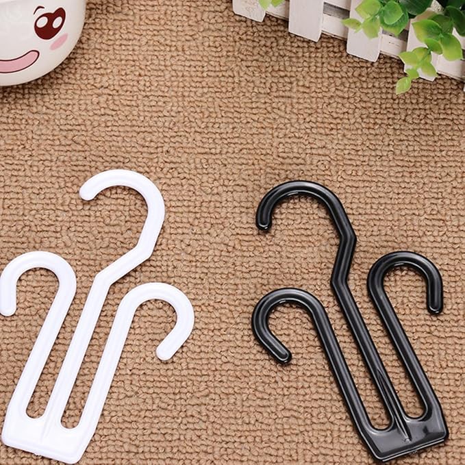 12pcs Black Plastic Shoes Hanging Organizers Sturdy Shoe Hooks for Exercise Bike and Slippers Drying Rack for Home and Dorm