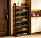 7-Tier Vertical Shoe Rack, Entryway Shoe Tower, Shoe Rack Organizer, Shoe Holder Storage Narrow Vertical, Wooden Free Standing Shoe Rack Shelf for Entryway, Hallway, Closet