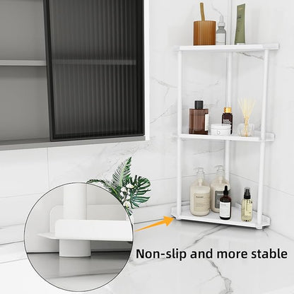 FLE 3 Tier Corner Bathroom Counter Organizer, Countertop Corner Shelf,Makeup Organizer and Storage for Bathroom