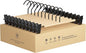 StorageWorks Pants Hangers with Clips, Wooden Clothes Hanger for Skirts, Jeans, Shorts, 10 Pack, Natural Wood Color