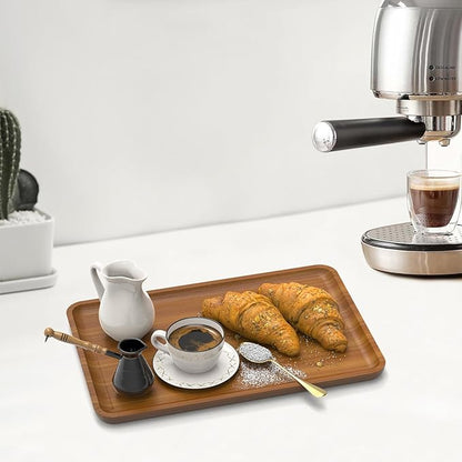 XZHXFX Bamboo Vanity Tray, Decorative Tray for Counter, Coffee Table, Kitchen, Bedroom (Small)