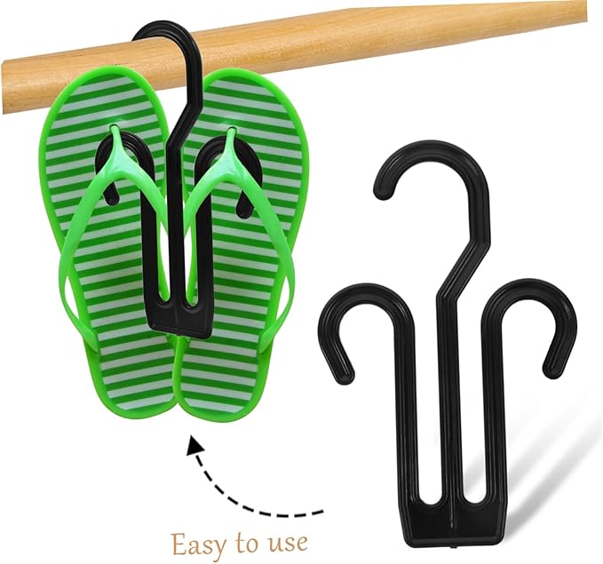 Cabilock 20pcs Shoe Hanger Display Rack for Slippers and Shoes Plastic Hanging Hooks Space-Saving Organizer for Home Use Easy to Install