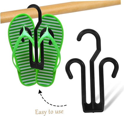 Cabilock 20pcs Shoe Hanger Display Rack for Slippers and Shoes Plastic Hanging Hooks Space-Saving Organizer for Home Use Easy to Install