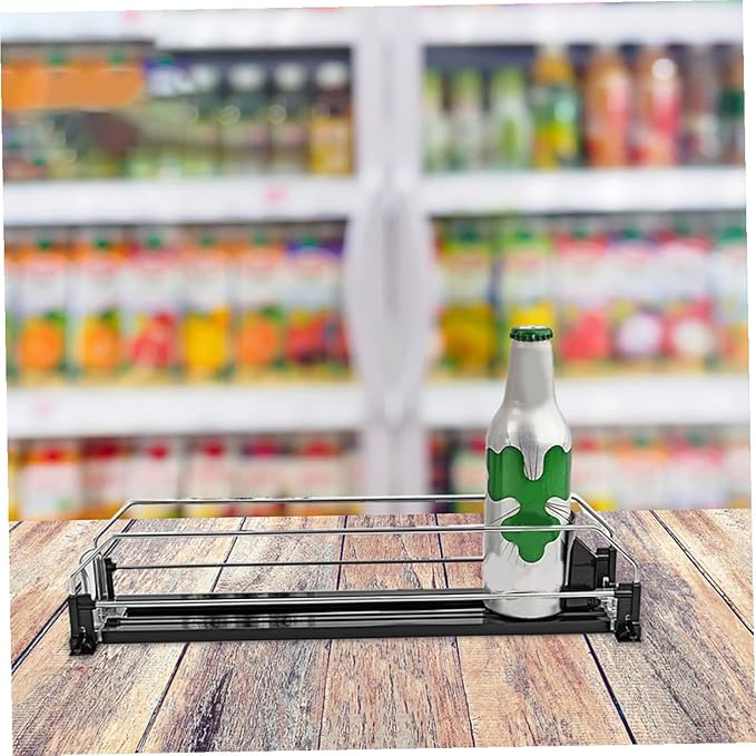 2pcs Automatic Pusher Drinks Organizer for Fridge Stable Soda Can Dispenser with Smooth Finish Easy to Install Beverage Organizer for Refrigerator Shelves