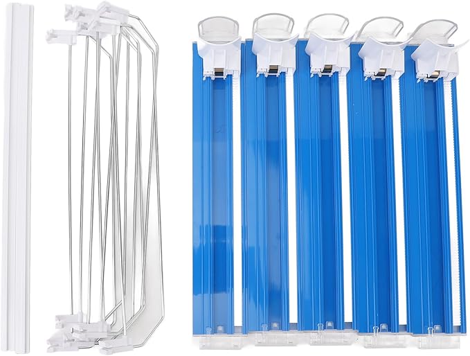 5pcs Drink Organizer for Fridge, Automatic Pusher Glide Self Pushing Soda Can Dispenser, Adjustable Dividers Beverage Storage, Beer Pop Can Water Bottle Drink Dispenser (Blue)