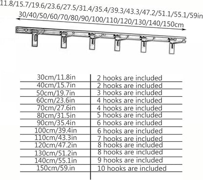 Helmet Holder Wall Mount, Wall Mounted Hard Hat Rack, Constructed Strong Steel, Workshop Construction site Wall Hanging Safety Helmet Storage Hanger Combination Shelf(Black,110cm/43.3in)
