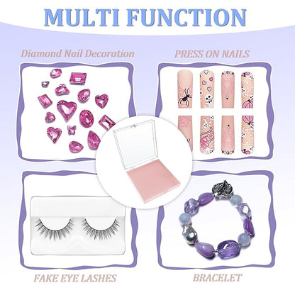 30 Sets Press on Nail Box Nail Display Case Artificial Nail Display Storage Box with 60 Pcs Adhesive Double Sided Tape Press On Nail Packaging for Nail Salon