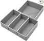 Bructhun Drawer Organizer Set of 4 Light Grey - Fabric Storage Bins for Clothes, Underwear, Socks & Bras - 11" Dresser Dividers for Bedroom Closet