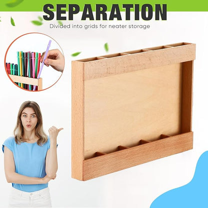 Qinyoung Wooden Straw Holder for Cabinet Door with Double Sided Adhesive Tape Tumbler Straw Organizer for Cupboard Reusable Tumbler Storage Container for Kitchen Counter(Wood Color)