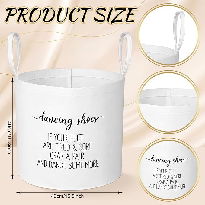 Yungyan 2 Pcs White Wedding Baskets 16 Inch Large Flip-flops and Shoes Storage Baskets with Handles for Holding Flip Flops Shoes Trugs for Picnics Wedding Decoration Party Favors Gift Garden Ceremony
