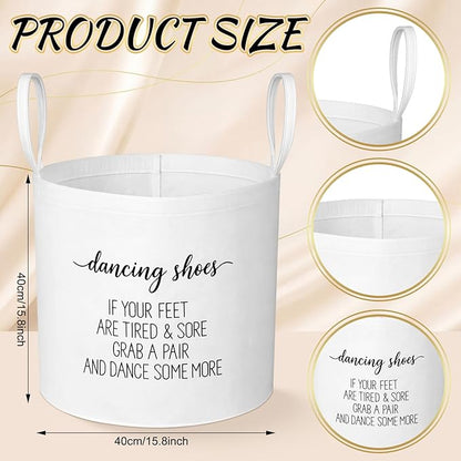 Yungyan 2 Pcs White Wedding Baskets 16 Inch Large Flip-flops and Shoes Storage Baskets with Handles for Holding Flip Flops Shoes Trugs for Picnics Wedding Decoration Party Favors Gift Garden Ceremony