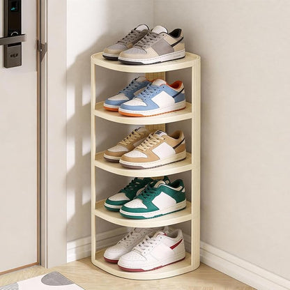 UFORU 5 Tier Vertical Shoe Rack,Corner Shoe Organizer for Entryway,Narrow Free Standing Shoe Organizer for Small Spaces,Tall Shoe Rock for Closet,Easy Assembly Shoe Storage Stand