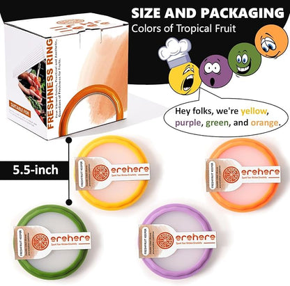 4-Piece Food Storage Containers Set – Avocado Saver, Onion Keeper, Silicone Kitchen Organizers for Fridge, Reusable & Fresh-Keeping Design