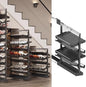 Pull-Out Shoe Rack Organizer for Closet Shoe Cabinet,Adjustable Height Retractable Metal Stackable Shoe Rack, Vertical Shelf Organizer for Small Bedroom Closet, Space Saving Storage, Black(75cm,4 Tier