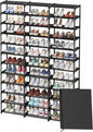 Ekisemio 12-Tier Tall Shoe Rack with Covers – Holds 72 Pairs, Large Capacity Vertical Shoe Organizer – Space-Saving Storage for Closet, Entryway, Bedroom