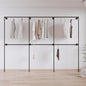Black Industrial Pipe Clothing Rack 110" W Wall Mounted, Heavy Duty Iron Garment Rack 150 lbs per Rod, Open Closet Organizer for Bedroom Laundry Room Retail Display