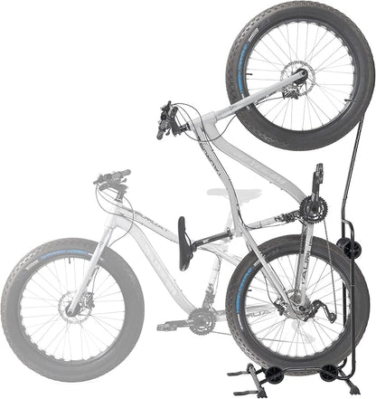 CyclingDeal Upright Bike Stand - Premium Quality Vertical & Horizontal Adjustable Bicycle Floor Parking Rack - for Storing MTB Road Bikes - up to 29” Wheel Size - for Fat Bike - 1 Bike