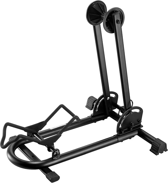 Rad Cycle Bike Floor Stand – Foldable Bicycle Stand with Rubber Feet for Indoor Bike Storage – Touchless Parking for a Mountain, Road, or BMX Bicycle