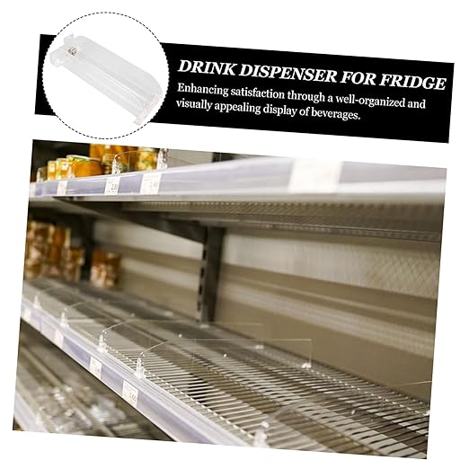 Gatuida Beverage Organizer for Fridge Adjustable Drink Pusher Rack Dispenser for Canned Beverages Slide Design for Easy Access and Visibility Freezer Pantry