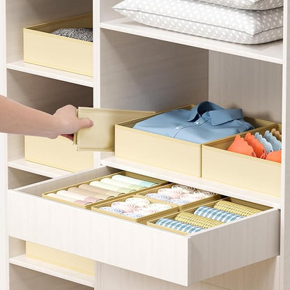 DIMJ Drawer Organizer Clothes - 18 Pack Baby Dresser Organizer for Nursery, Foldable Drawer Organizer Bins for Closet Bedroom Organization, Fabric Clothes Storage Dividers for Underwears, Socks, Bras