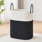 AINUOQI Laundry Basket with Handles - Blanket Basket & Hampers for Bedroom Aesthetic, Laundry Hamper & Blanket Storage for Living Room, Clothes Hamper, Tall, Large 17" x 14" x 25”, White & Black