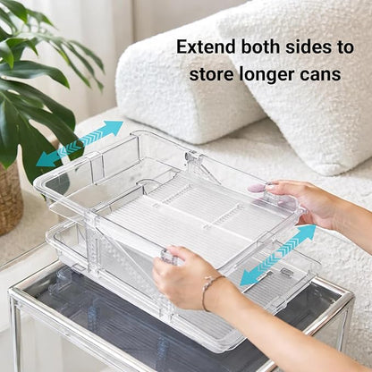 Drink Organizer for Fridge Soda Holder for Refrigerator Can Dispenser,Adjustable Width Can Holders for Fridge Suitable for Storage Cabinet