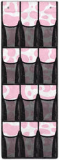 Pink Cow Print Over the Door Shoe Organizer 12 Large Mesh Pockets Sturdy Shoe Rack for Door Hanger Storage Holder for Dorm Bedroom