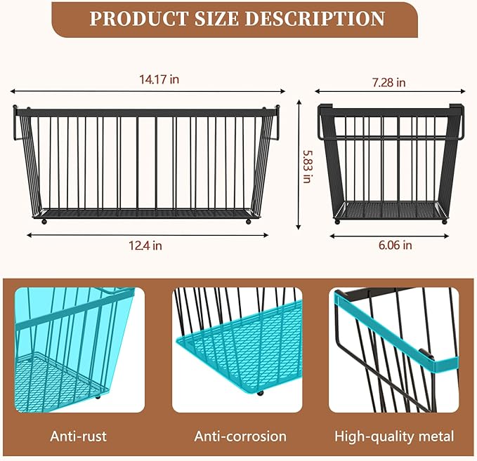 Enhanced Leak-Proof Bottom - Freezer Organizer Bins ，6 Pack Stackable Deep Freezer Organizer Bins for 7 Cu.FT Small Chest Freezer，organization and storage，pantry organizers(6 Pack-black)