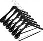 DEILSY™ Black Suit Hangers for Men with Non-Slip Pants Bar & 360° Swivel Hook - Smooth Finish Wooden Coat Hangers, Heavy Duty Wooden Hanger – Pack of 6