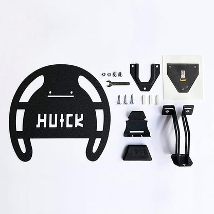 HUCK Helmet Stand Garage Organizer Wall Mount Rack for Motorcycle Helmets, Hats, Coats (Basic, Black)